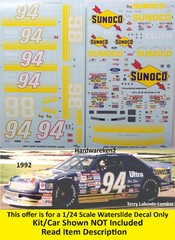 NASCAR DECAL #98 SUNOCO 1988 BUICK REGAL BRAD NOFFSINGER -1/24 POWERSLIDE