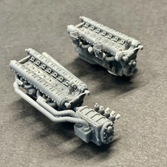 Delage Straight 8 Engine – 2 in 1 Stock & Supercharged 1/24 1/25