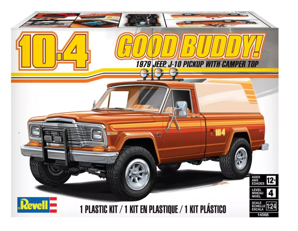 Revell 14568 1979 Jeep J-10 Pickup Truck with Camper Top plastic model kit 1/24