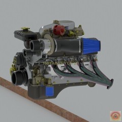 1:25-1:24 Scale Ford 427 Supercharged Engine Kit Resin Printed