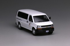 596 1:64 White GMC Express 3500 Police Van Model Diecast Display Car Collection