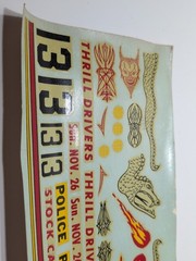 ✨VINTAGE ✨ Hubley | No. 154-156K | 1:24 #13 Thrill Drivers Decals – NOS