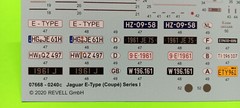 REVELL Jaguar XK-E Type Coupe 1/24 Waterslide Decal Sheet Dash Cluster Hi Detail