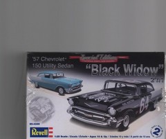 REVELL SPECIAL EDITION ’57 CHEVY BLACK WIDOW MODEL KIT FACTORY SEALED-FREE SHIP