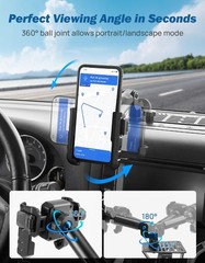 JOYTUTUS Metal Dash Mount Phone Holder Compatible with 2011-2018 Wrangler JK(Not