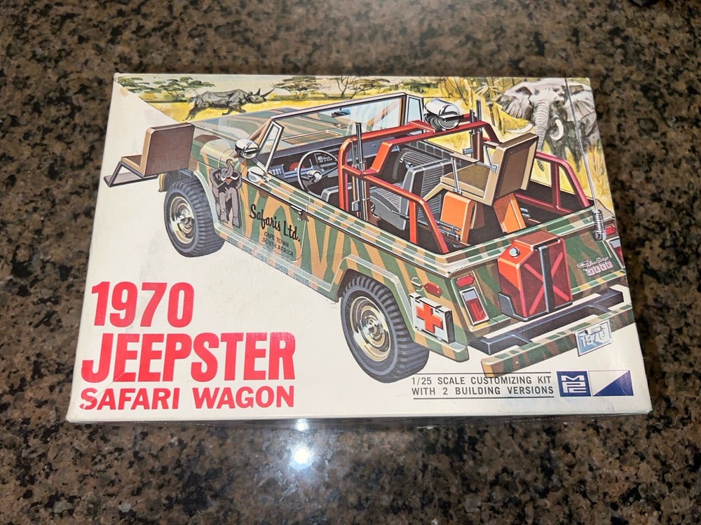 MPC 1970 JEEPSTER SAFARI WAGON 1/25 STARTED FOR PARTS ONLY