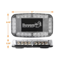11 In. Rectangular Multi-Mount 24 LED Mini Light Bar Emergency Warning Flash for