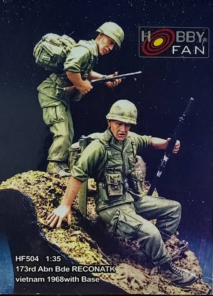 Hobby Fan 1/35 HF-504 US 173rd Abn Bde Reconatk (Vietnam War) – 2 Figures w/Base