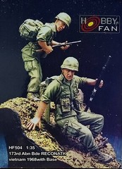 Hobby Fan 1/35 HF-504 US 173rd Abn Bde Reconatk (Vietnam War) – 2 Figures w/Base