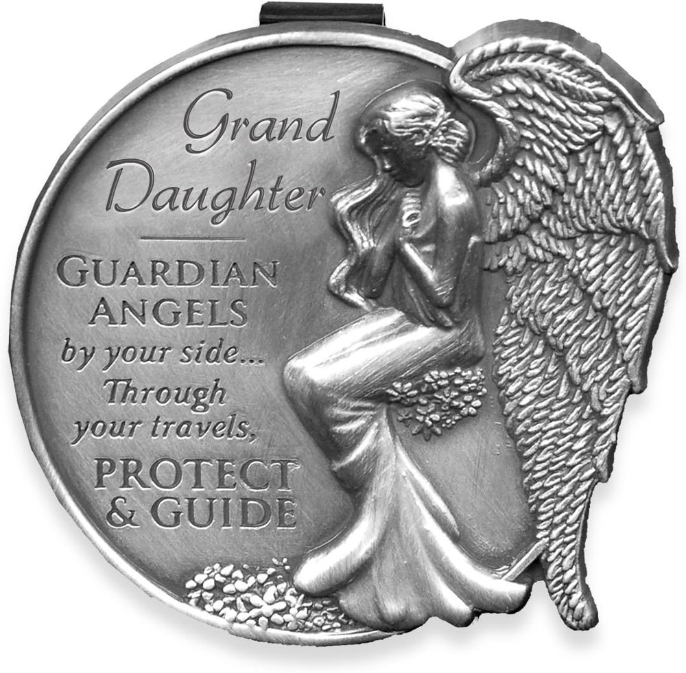 Granddaughter Guardian Angel Visor Clip, 2.5-Inch, Grey