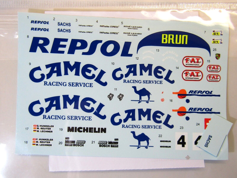Decalpool 1/24 Brun Porsche 962 “Camel” #4 ’88 LeMans 24Hr Decal Sheet DP014