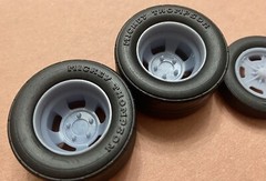 1/24 Scale: Resin 17/15-inch Vintage Halibrand Gasser Drag Wheels W/ Slicks