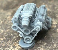 Resin “Cadillac Supercharged” Big Block Engine for scale model cars, 1/24 1/25