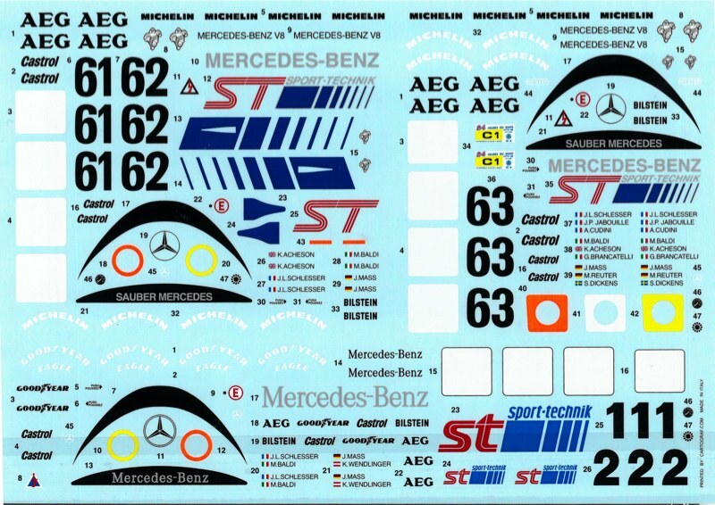 VM Decals 1/24 Sauber C9 Nur 89’99’ Suzuka Lm decal for Tamiya Hasegawa 11137