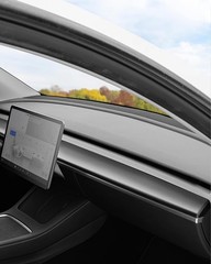 Tesla Model 3 Y Dashboard Cover Front Door Cover Matte Carbon Fiber 2pcs