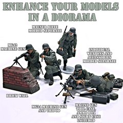 TAMIYA 35386 1/35 MILITARY MINIATURES: GERMAN MACHINE GUN TEAM (MID-WWII) KIT