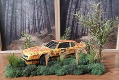 1980’S MONTE CARLO OLD RUSTY RETIRED STOCK CAR SITTIN IN FIELD DIORAMA SCENE !!
