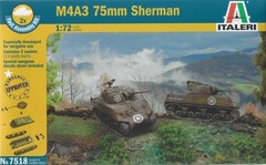 Italeri 7518 1/72 Scale Military Tank Model Kit WWII U.S M4A3(75)W 75mm Sherman