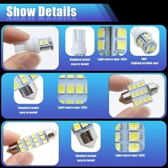 Car Led, Led Combination Set of 24 Sets, Used for Car Interior/Indoor Map Dome/