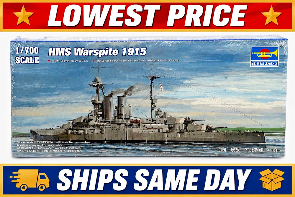 Trumpeter 05780 1:700 1915 HMS Warspite British Battleship Plastic Model Kit