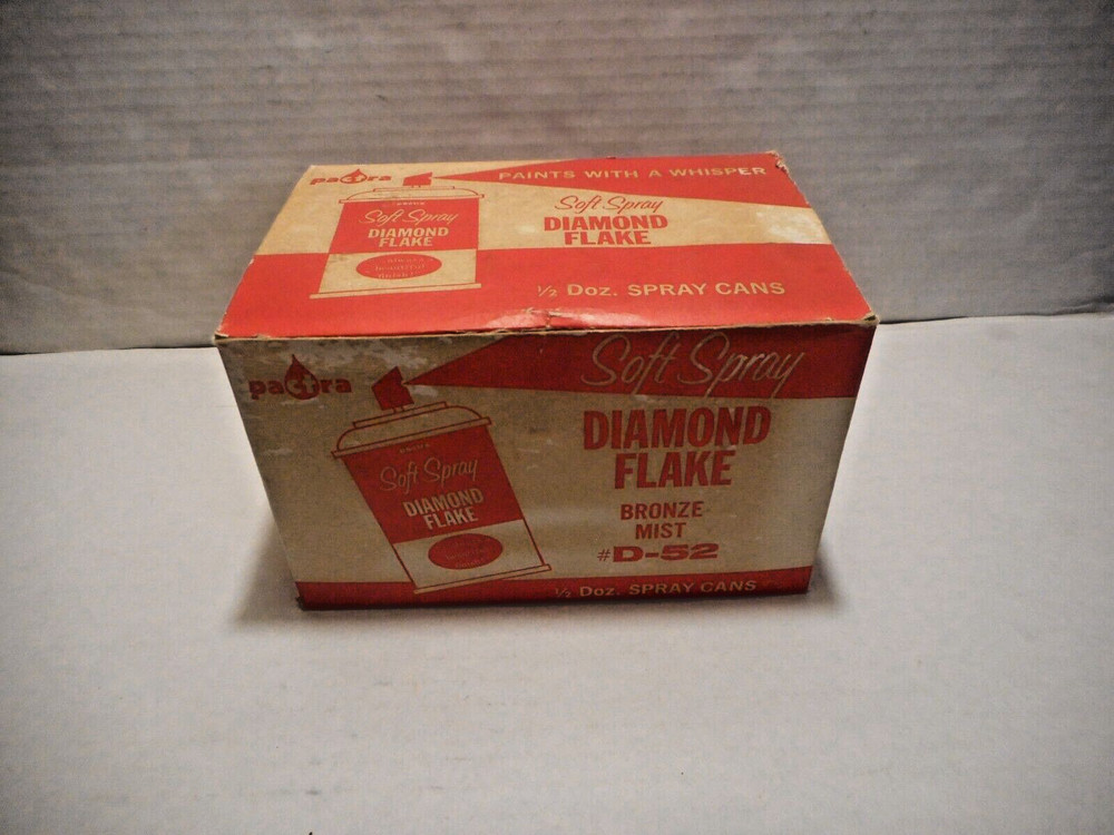 Vintage Pactra Diamond Flake Bronze Mist Spray Paint Factory Case of 6 Cans 1962