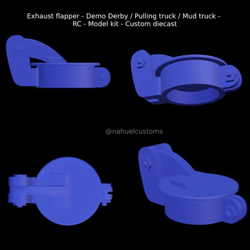 1/25th resin 3d printed exhaust flapper by Nahuel Customs
