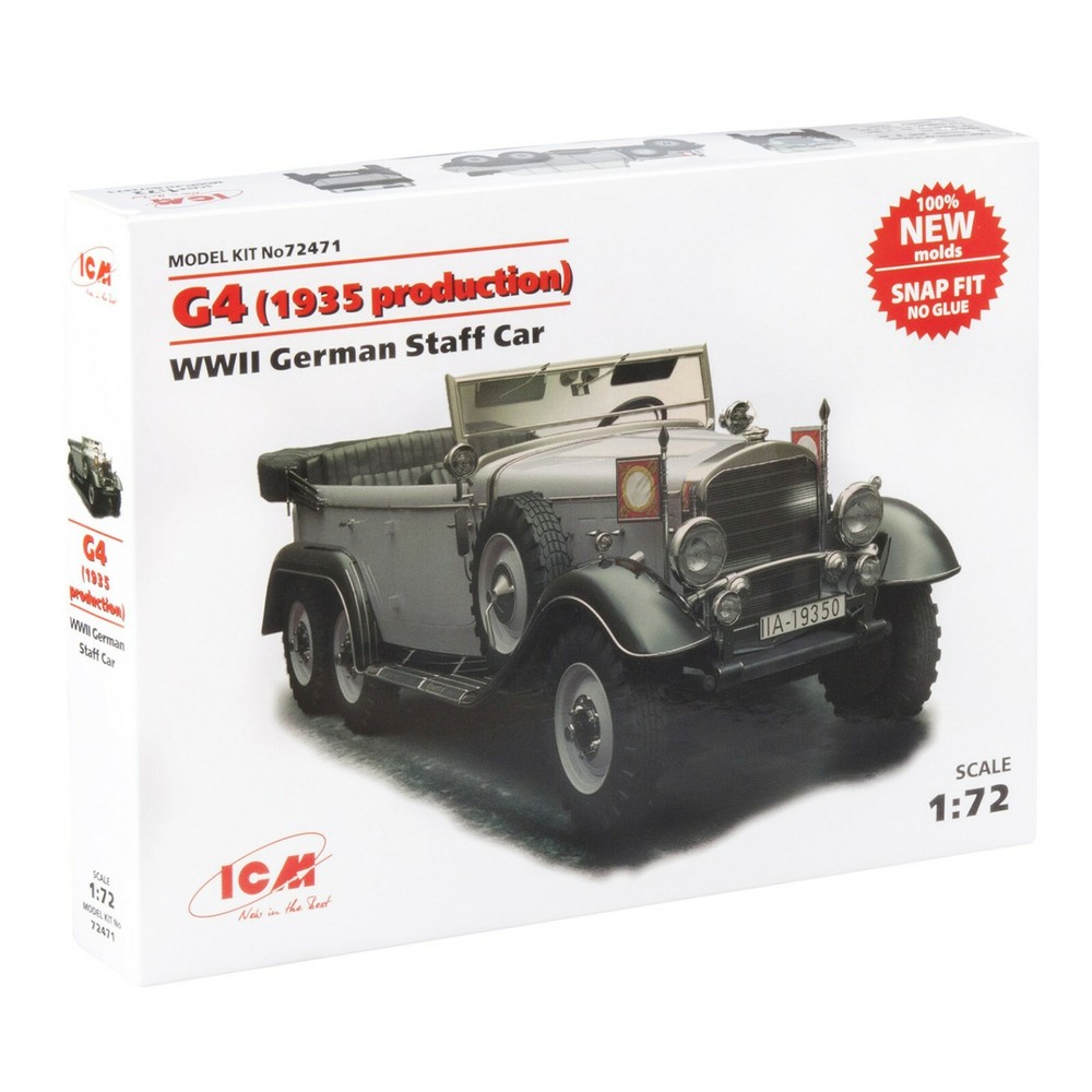 G4 (1935 Production) German Staff Car, WWII 1939-1945 Scale Model 1/72 ICM 72471