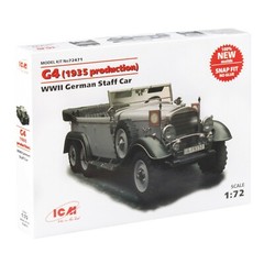 G4 (1935 Production) German Staff Car, WWII 1939-1945 Scale Model 1/72 ICM 72471