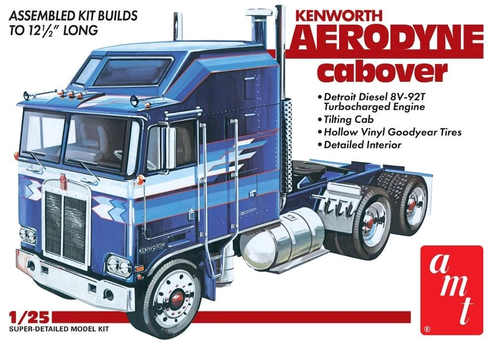 AMT 1:25 SCALE Kenworth Aerodyne Cabover Truck Plastic Model Kit#1463~NEW in BOX