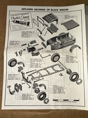 1950’s Monogram Black Widow Ford ‘T’ Pick-Up Rod Model Kit Instructions PC60