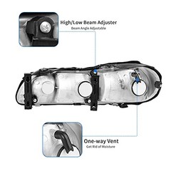 Headlights Assembly Compatible with Chevy Chrome Housing Fit 1997-2003 Malibu