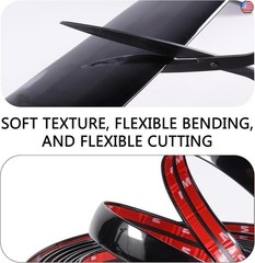 49Ft Glossy Black Car Side Moldings, Scratch-Proof Molding Trim for Car