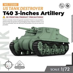SSMODEL SS72500 1/72 Military Model Kit US T40 3-inches Artillery Tank Destroyer
