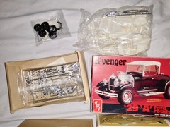 Vintage AMT ‘A’venger ‘29 ‘A’ Ford Roadster and 62′ Corvette Model kits