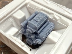Resin Custom Pontiac LS engine, Supercharged, for scale model cars, 1/24 1/25