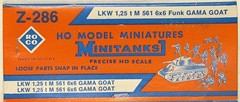 Roco 1976 Minitanks #Z-286 LKW 1,25 Ton 6×6 Funk Gama Goat M 561 1:87 NIB-NOS