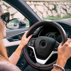 Rueesh Microfiber Leather Car Steering Wheel Cover Soft Padding Durable No