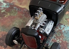 1/24 Scale: Supercharged Ford Flathead Engine W/ Ardun Heads; Resin; 3D Print.