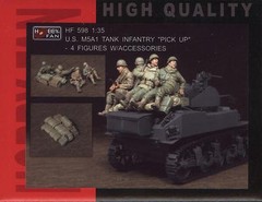 Hobby Fan 1/35 HF-598 WWII US M5A1 Infantry “Pick Up” – 4 Figures w/Accessories