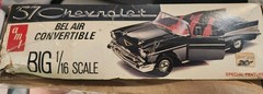 VTG. AMT ’57 Chevrolet Bel Air Convertible Model Car Kit 1:16 Scale