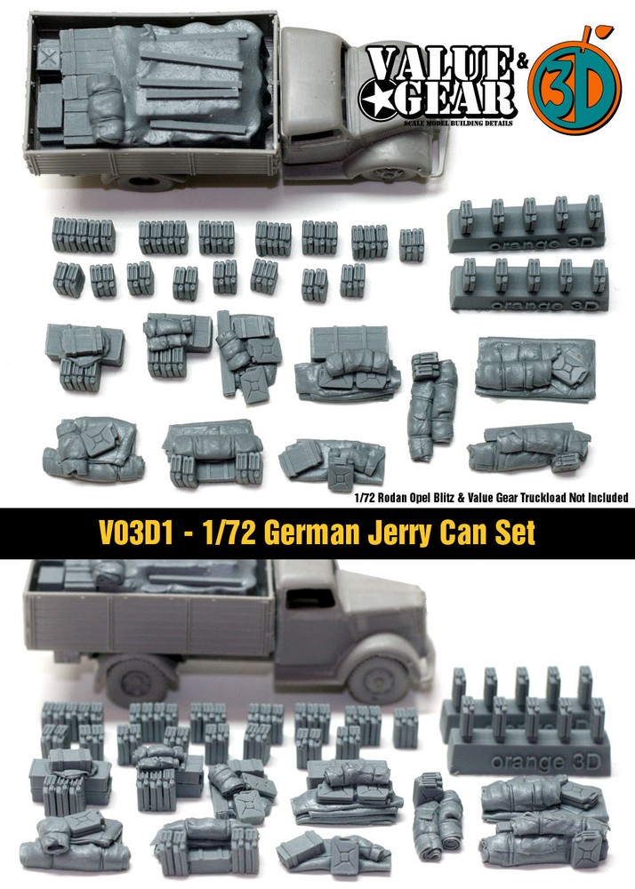 1/72 German Jerry Can Set – Value Gear War Gaming Dioramas – Brail Scale