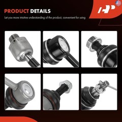 A-Premium Set of 8, Front & Rear Sway Bar Link, Front Inner Outer Tie Rod