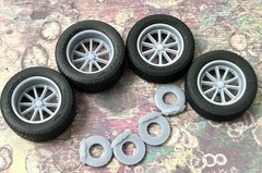 1/24 Scale: 17-inch “Rambler” wheels W/ Wide Rear Tires . Resin