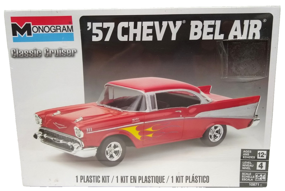 Monogram 1957 Chevy Bel Air Model Kit 1:24 2 Door Hardtop Classic Cruiser 10871