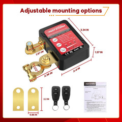 12V 24V 250A Black Remote Battery Disconnect Switch Remote Kill Switch for Car,