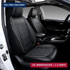 CAROMOP Faux Leather Car Seat Covers Full Set,Luxury and Comfortable Covers for