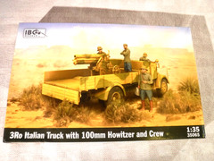 1/35 IBG Models WWII 3Ro Italian Truck w/100mm Howitzer & 4 Crew N Africa #35065