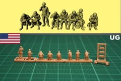 1/144 WWII USA Soldiers eating & drinking (fine detail) Resin kit (#USA375G)