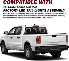 LED Tail Light Assembly Compatible with 2019-2024 Dodge Ram 1500 with Blind Spot