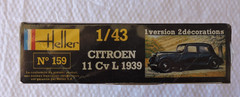 Citroen 11 CV L 1939 Automobile” Plastic Model Kit, Factory Sealed